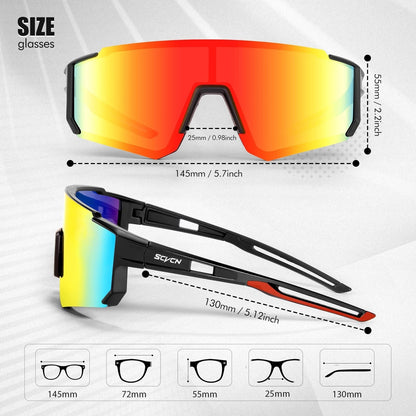 Gafas de sol deportivas SCVCN para hombre y mujer – Ciclismo, MTB, bicicleta, camping, golf, béisbol, moda Y2K, UV400, estilo urbano